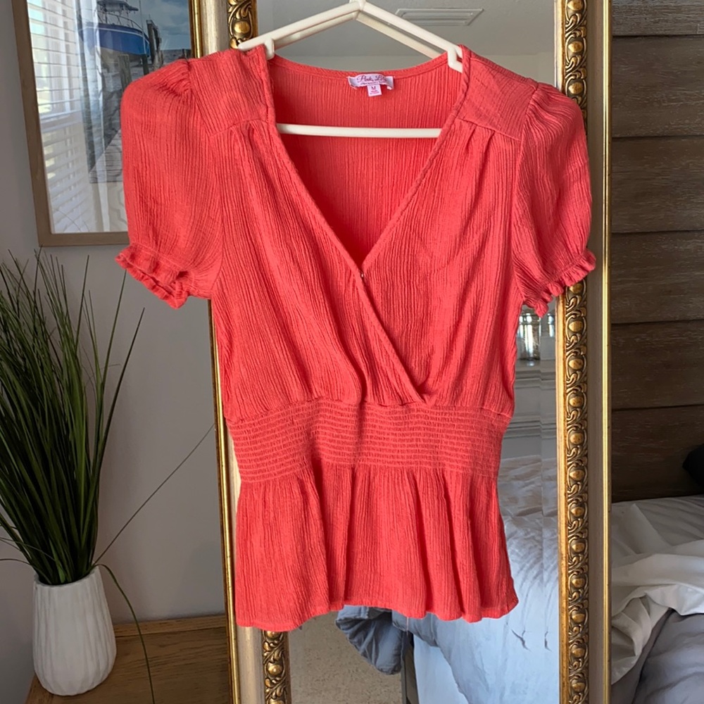 Pink lily blouse